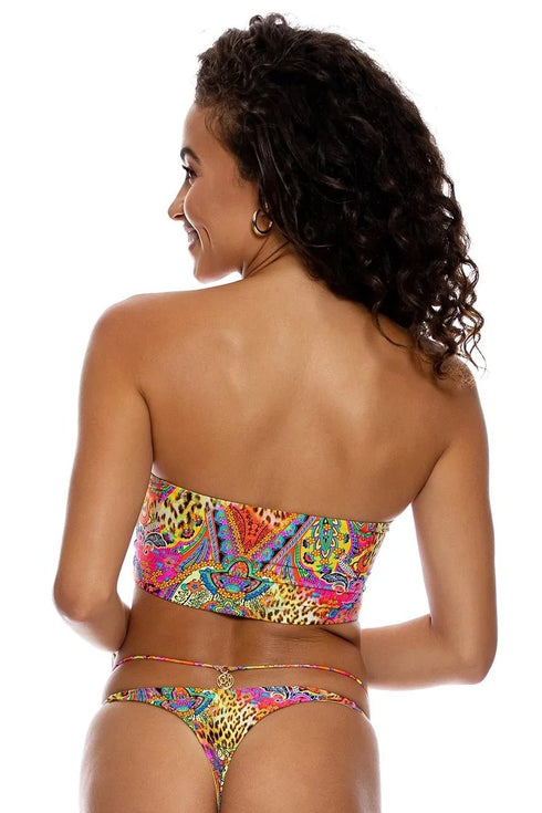 Luli Fama Shore Thing Double Loop Bandeau Crop Top
